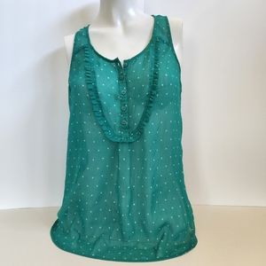 Womens' Gap Green Sheer Relaxed Fitting Tank Top Small